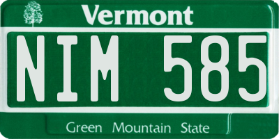 VT license plate NIM585