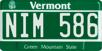 VT license plate NIM586