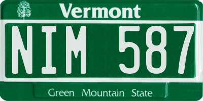 VT license plate NIM587