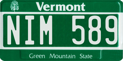 VT license plate NIM589