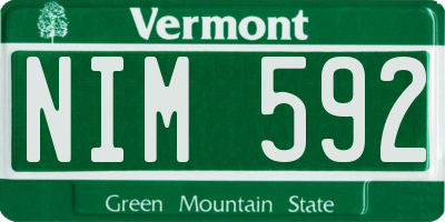 VT license plate NIM592
