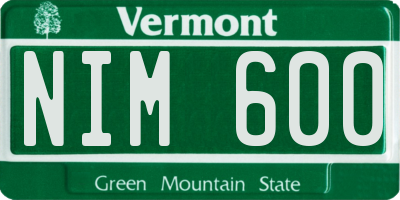 VT license plate NIM600