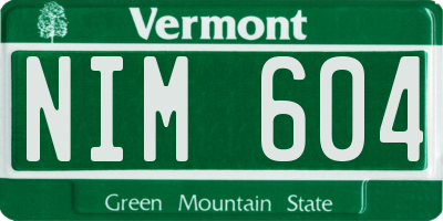 VT license plate NIM604