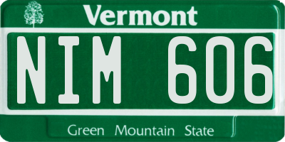 VT license plate NIM606