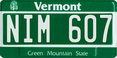 VT license plate NIM607