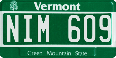 VT license plate NIM609