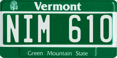 VT license plate NIM610