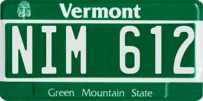 VT license plate NIM612