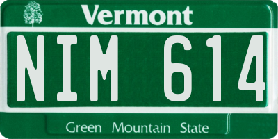 VT license plate NIM614