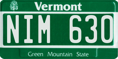 VT license plate NIM630