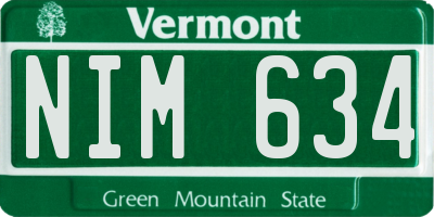 VT license plate NIM634