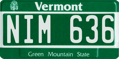 VT license plate NIM636