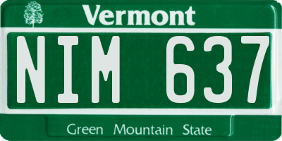 VT license plate NIM637