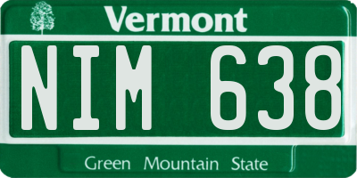 VT license plate NIM638