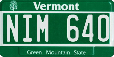 VT license plate NIM640