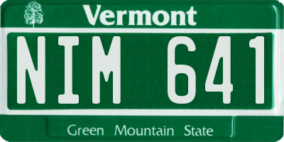VT license plate NIM641