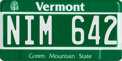 VT license plate NIM642