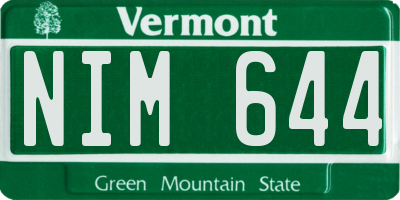 VT license plate NIM644
