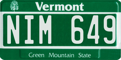VT license plate NIM649