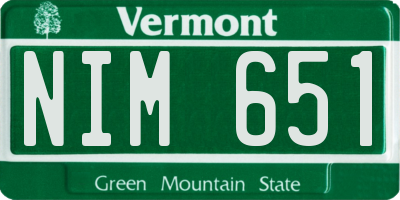 VT license plate NIM651