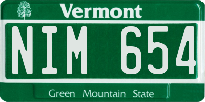 VT license plate NIM654