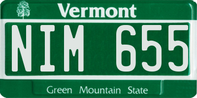 VT license plate NIM655