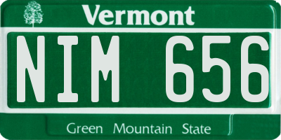 VT license plate NIM656