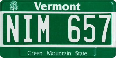 VT license plate NIM657
