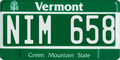 VT license plate NIM658