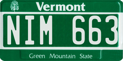VT license plate NIM663