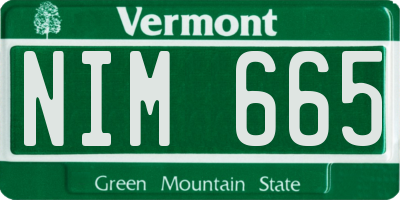 VT license plate NIM665