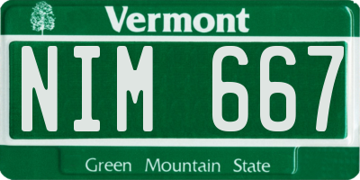 VT license plate NIM667