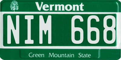 VT license plate NIM668