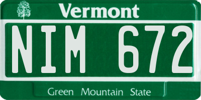 VT license plate NIM672