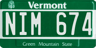 VT license plate NIM674