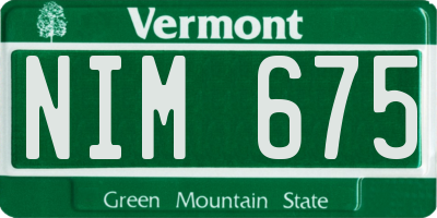 VT license plate NIM675