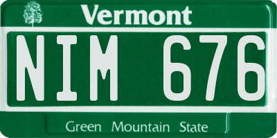 VT license plate NIM676