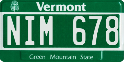 VT license plate NIM678