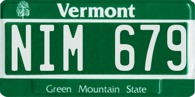 VT license plate NIM679