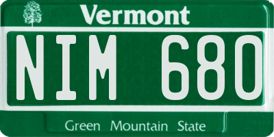 VT license plate NIM680