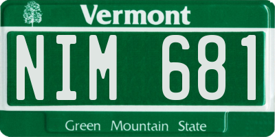 VT license plate NIM681