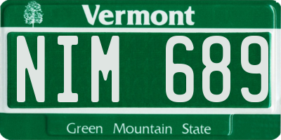 VT license plate NIM689