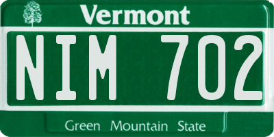 VT license plate NIM702