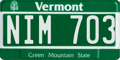 VT license plate NIM703