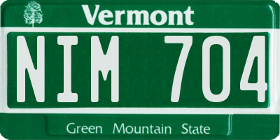VT license plate NIM704