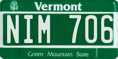 VT license plate NIM706