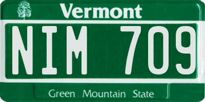 VT license plate NIM709