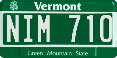 VT license plate NIM710