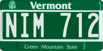 VT license plate NIM712