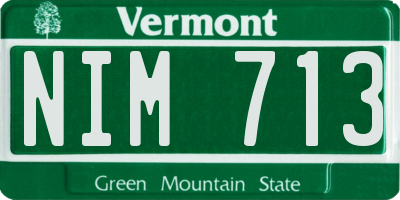 VT license plate NIM713